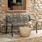 Havebænk lavet af metal med forskellige overflader - hæftemaskine Viadurini