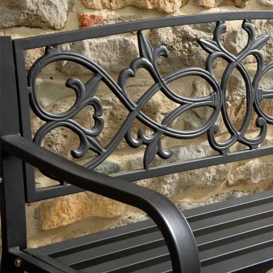 Havebænk lavet af metal med forskellige overflader - hæftemaskine Viadurini