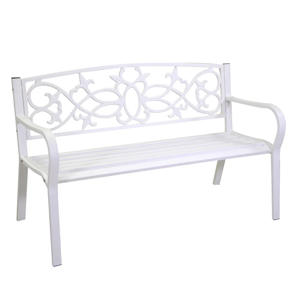 Havebænk lavet af metal med forskellige overflader - hæftemaskine Viadurini