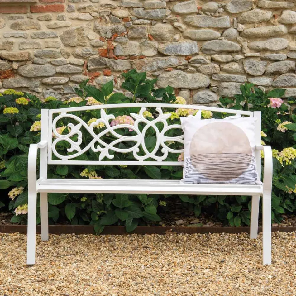 Havebænk lavet af metal med forskellige overflader - hæftemaskine Viadurini