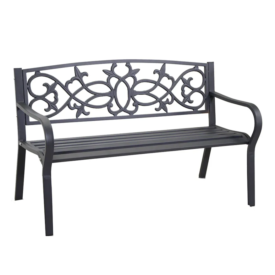 Havebænk lavet af metal med forskellige overflader - hæftemaskine Viadurini