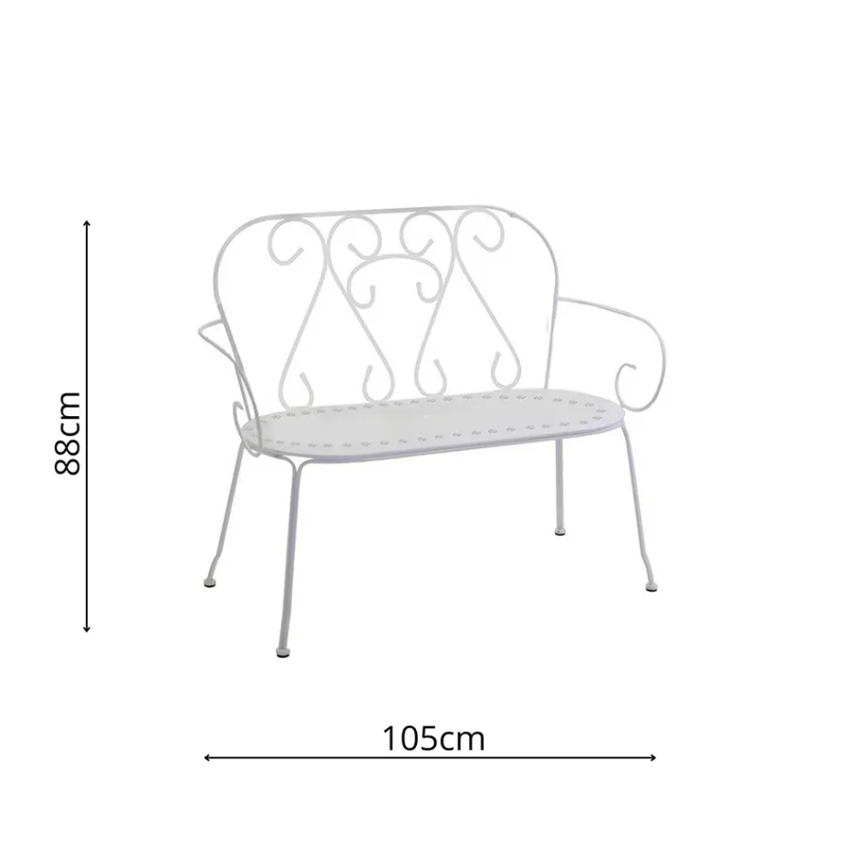 Havebænk lavet udelukkende af metal - Arkiv Viadurini