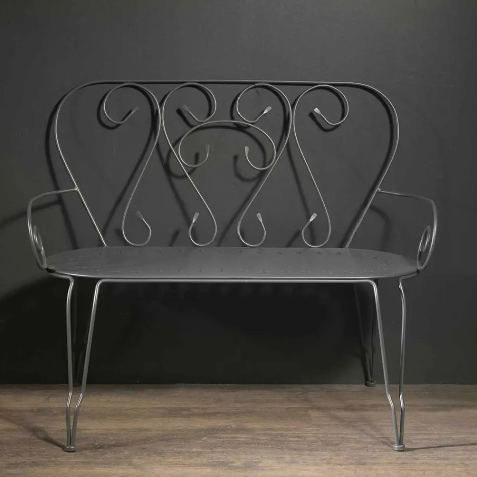 Havebænk lavet udelukkende af metal - Arkiv Viadurini