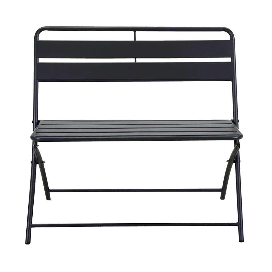 Sammenklappelig havebænk lavet af metal - Ribbon Viadurini