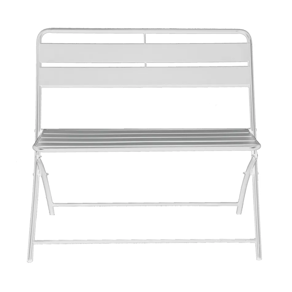 Sammenklappelig havebænk lavet af metal - Ribbon Viadurini