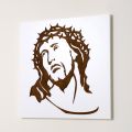 Hvidt panel, der viser Kristi ansigt lavet i Italien - Akari