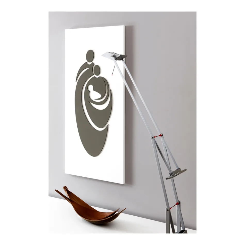 Panel, der viser den lasergraverede familie lavet i Italien - Chiaki Viadurini