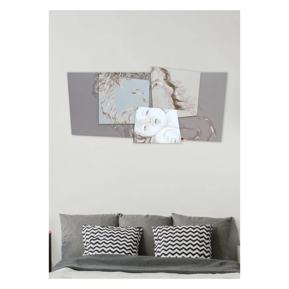 Panel med Bethlehem-familien Made in Laser Made in Italy - Paola Viadurini