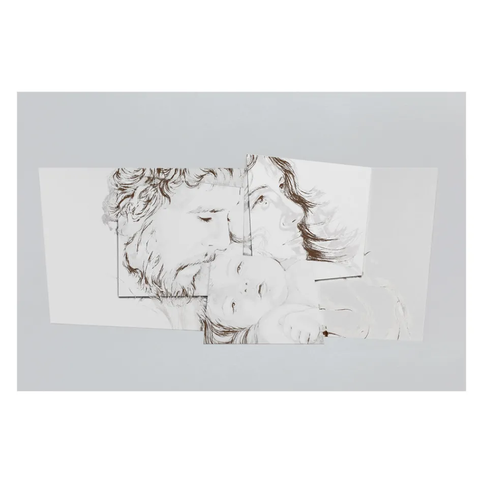 Panel med Bethlehem-familien Made in Laser Made in Italy - Paola Viadurini