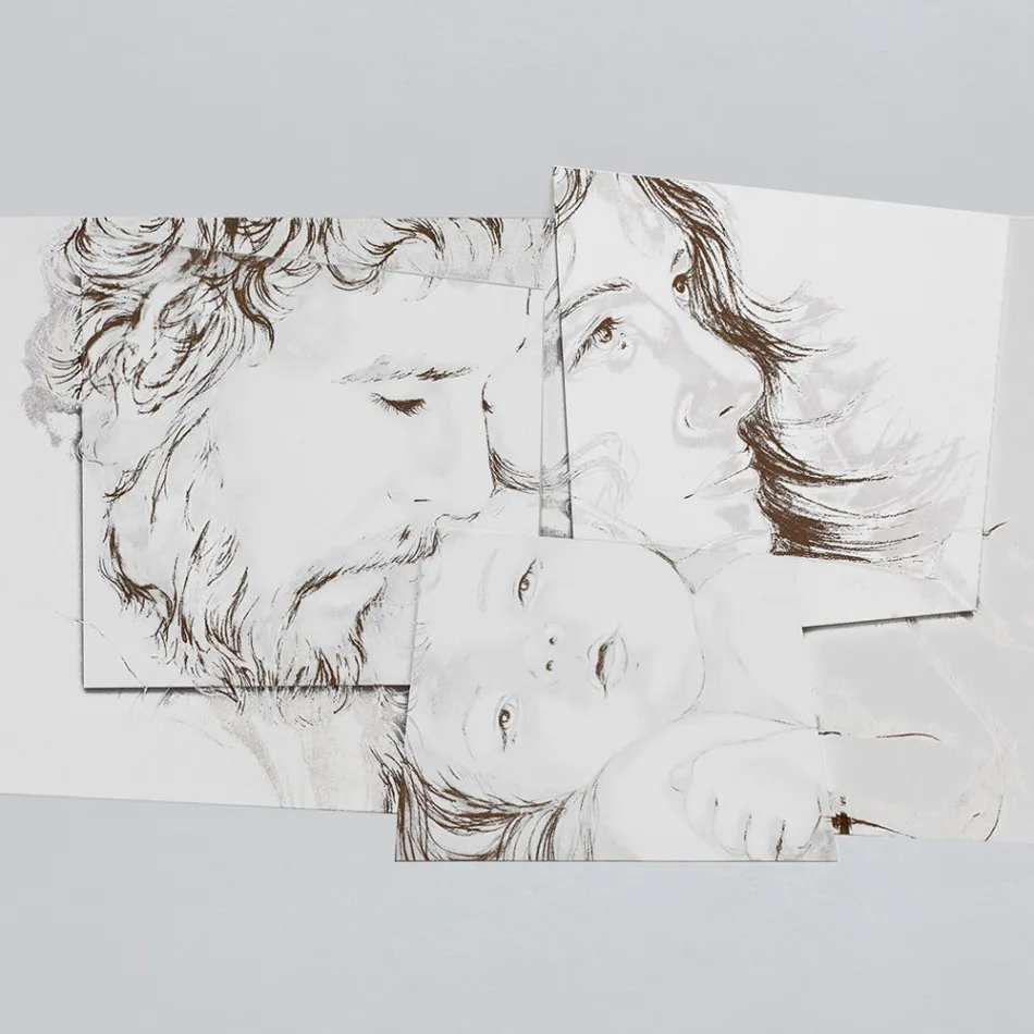 Panel med Bethlehem-familien Made in Laser Made in Italy - Paola Viadurini