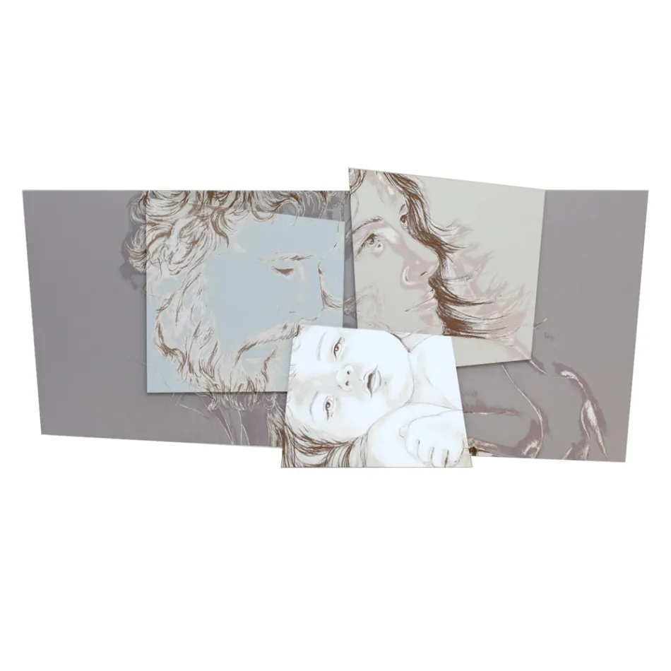 Panel med Bethlehem-familien Made in Laser Made in Italy - Paola Viadurini