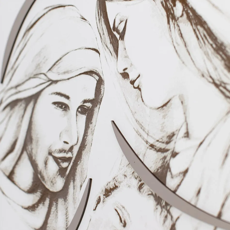 Panel med lasergraveret familie lavet i Italien - Micky Viadurini