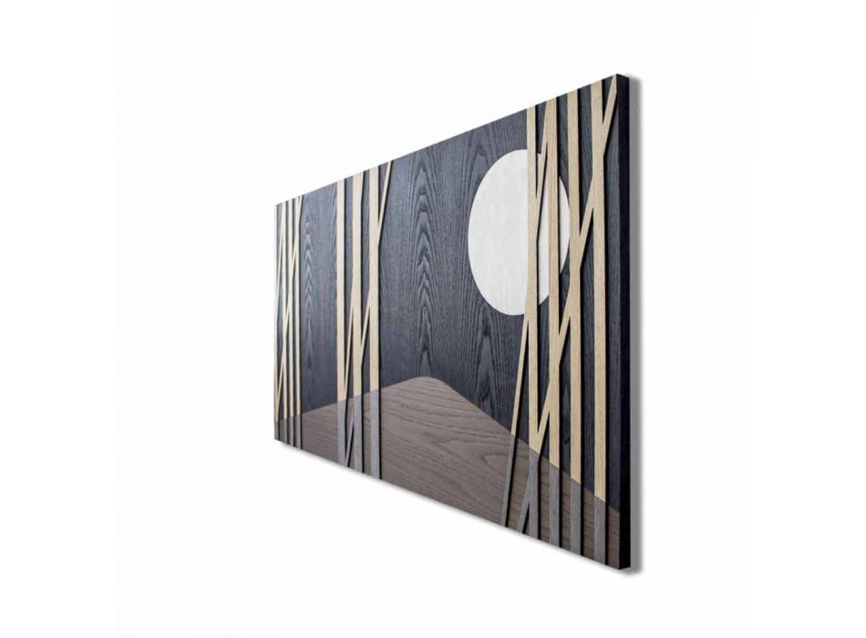Dekorativt panel 120x60 med naturlige træindlæg og basaflastning - Fuca Viadurini