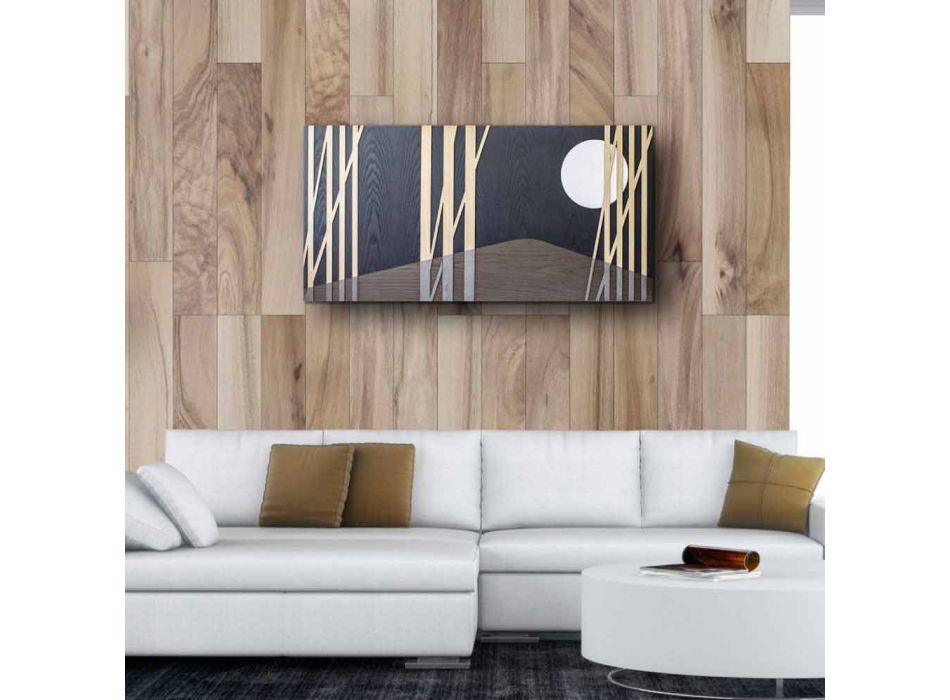 Dekorativt panel 120x60 med naturlige træindlæg og basaflastning - Fuca Viadurini
