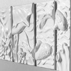 Dekorativt vægpanel Moderne design hvid og grå keramik - Giappoko Viadurini
