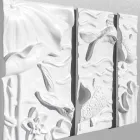 Dekorativt vægpanel Moderne design hvid og grå keramik - Giappoko Viadurini