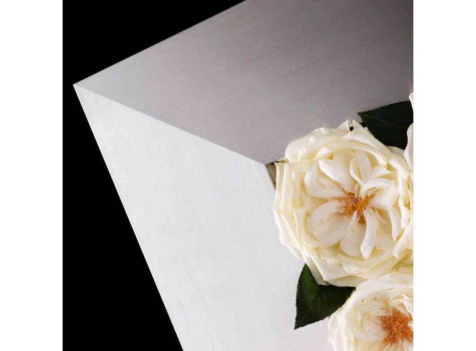 Dekorativt vægpanel i metal og hvide roser Fremstillet i Italien - Rosina Viadurini