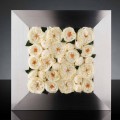 Dekorativt vægpanel i metal og hvide roser Fremstillet i Italien - Rosina