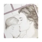 Lasergraveret panel med kvinde og barn lavet i Italien - Harald Viadurini