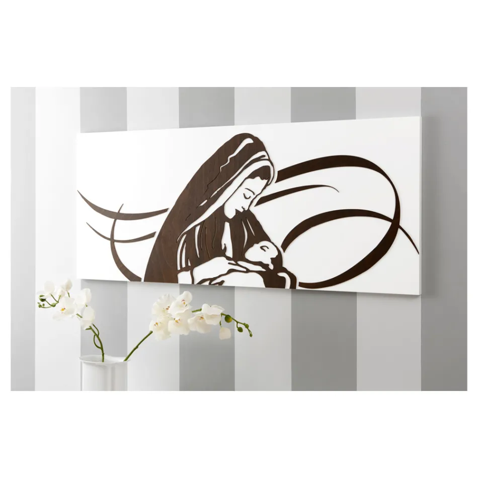 Panel lavet med lasergravering, der skildrer moderen lavet i Italien - Chiyo Viadurini