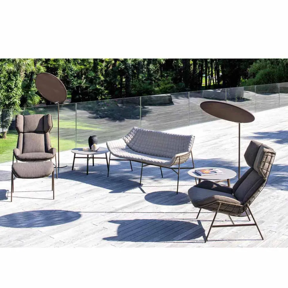 Stofparasol med aluminiumsstruktur - Emma solcreme fra Varaschin Viadurini