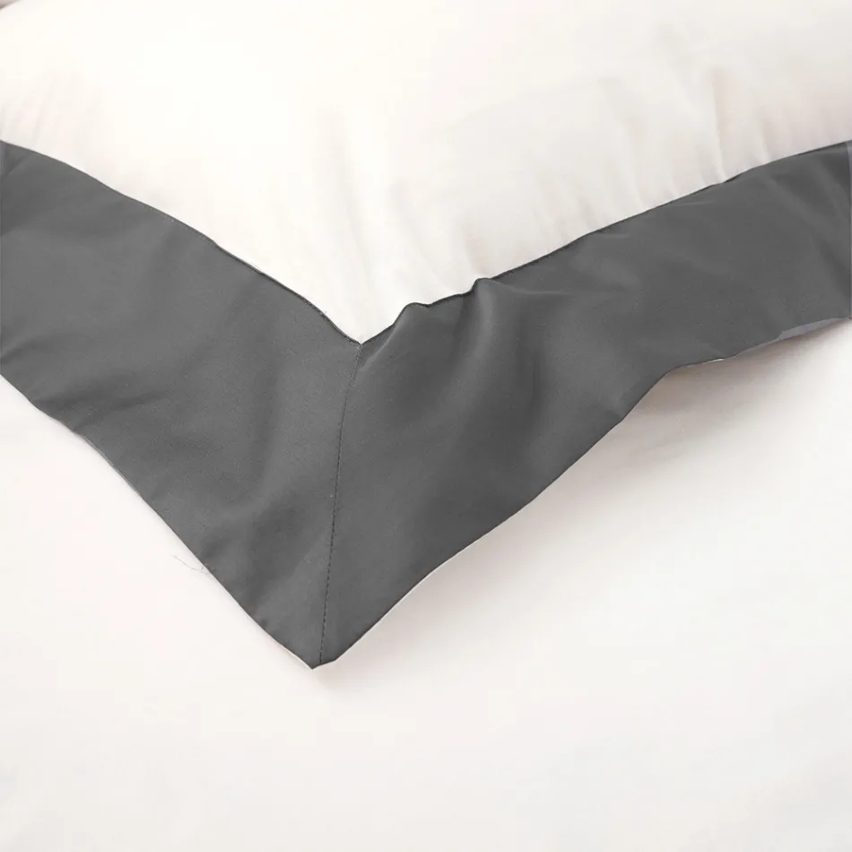 Enkelt og et halvt firkantet dynebetræk sæt i 100 % bomuld og 10 % bomuld, satin - detalje Viadurini