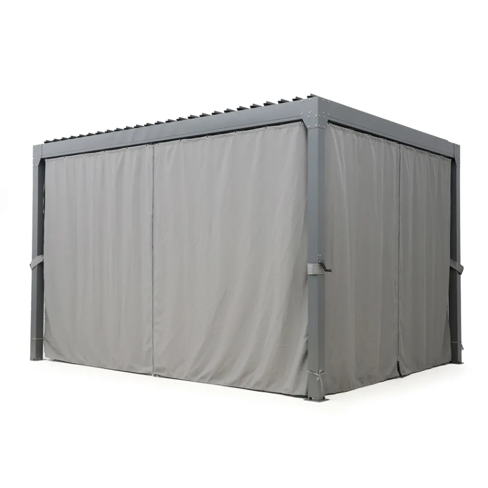 Pegola 3x4 mt i antracitmalet aluminium med håndsving - Levante Viadurini