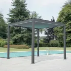 Pegola 3x4 mt i antracitmalet aluminium med håndsving - Levante Viadurini