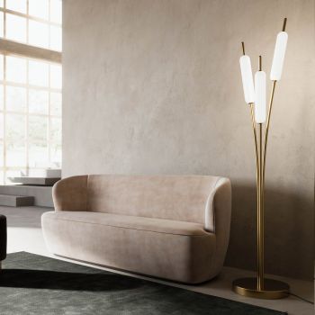 3 lys gulvlampe i messing og glas Moderne Elegant Design - Typha af Il Fanale