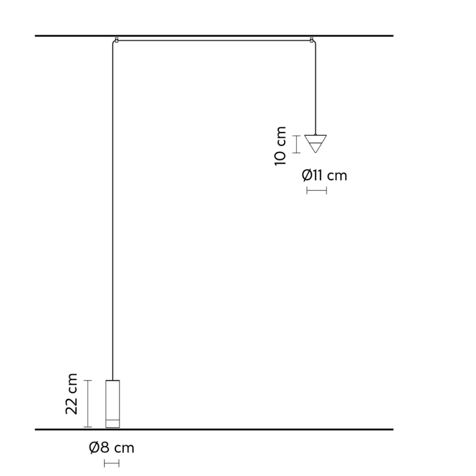 Trådgulvlampe i sort aluminium og kegle Fantastisk minimalt design - Mercado Viadurini