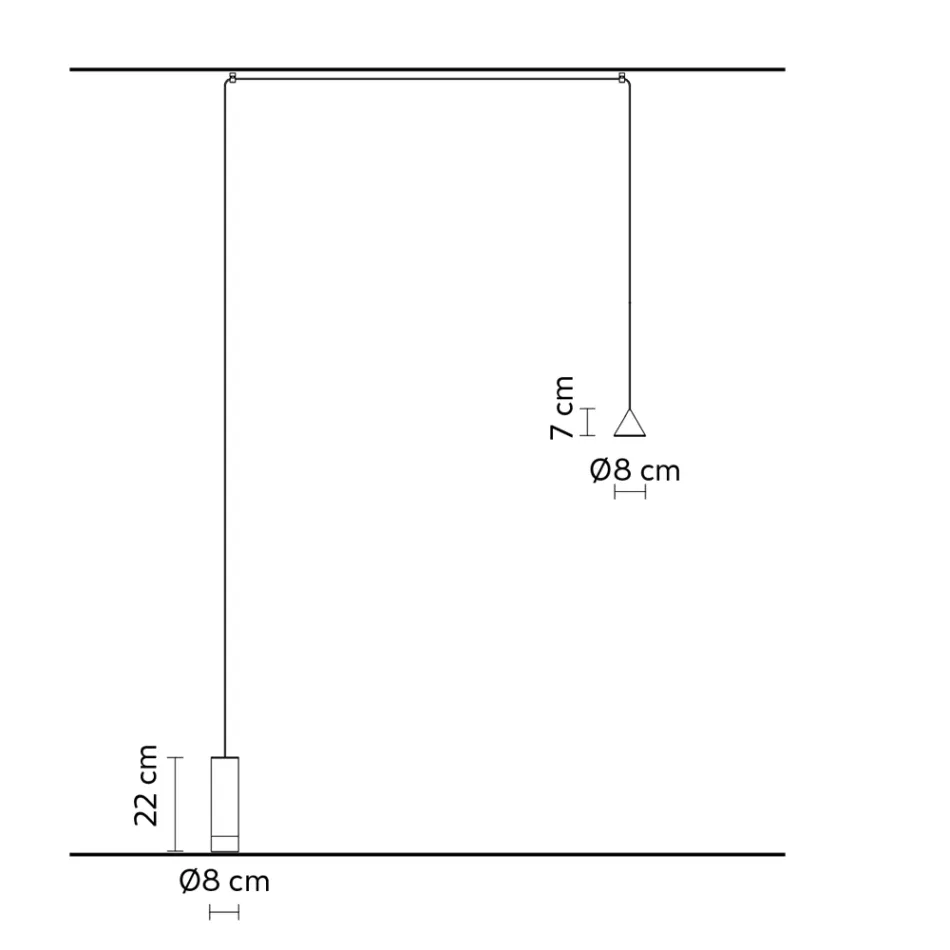 Trådgulvlampe i sort aluminium og lille kegle Minimal Design - Mercado Viadurini