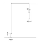 Gulvlampe i sort aluminium og dobbeltkegle minimalt design - Mercado Viadurini