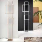 Design LED gulvlampe i guld eller sølvmalet metal - Formel Viadurini