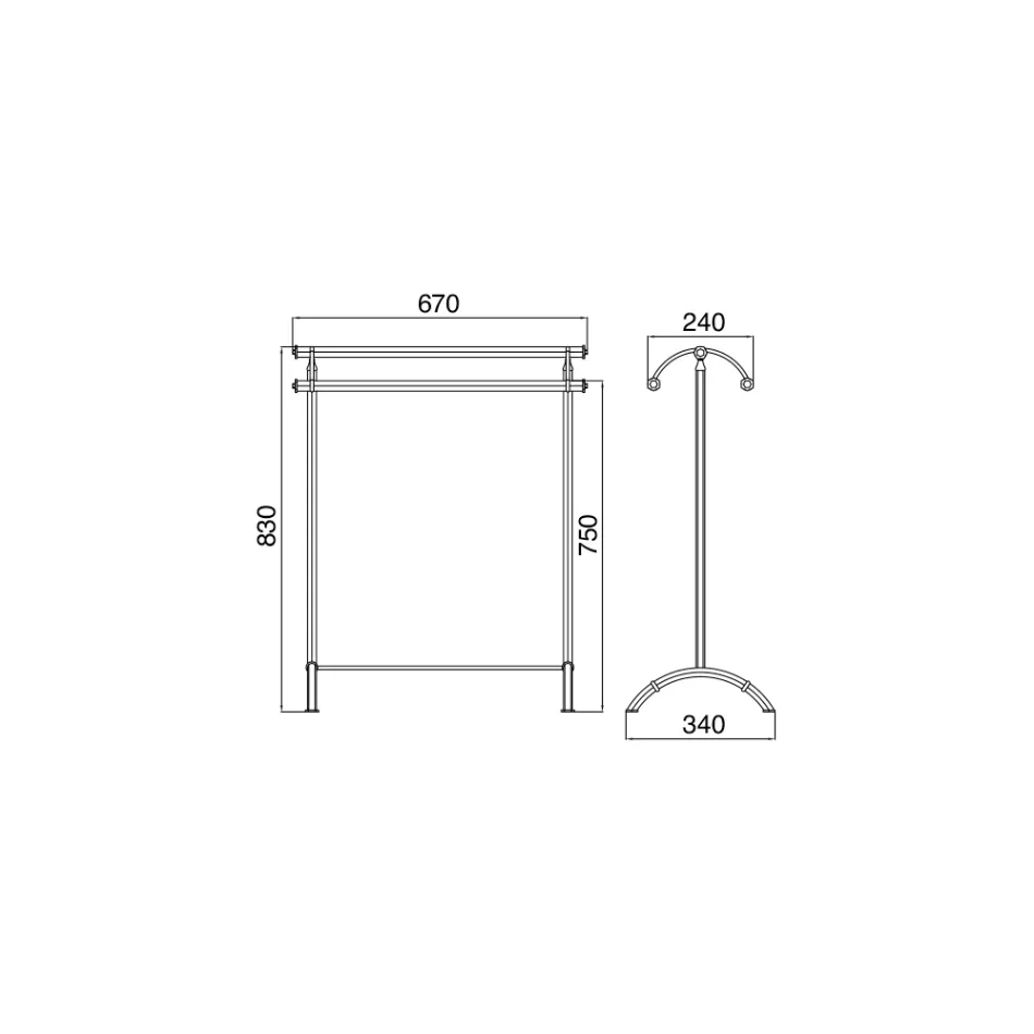 Vintage messing badehåndklæde hængende stativ lavet i Italien - Aristide Viadurini