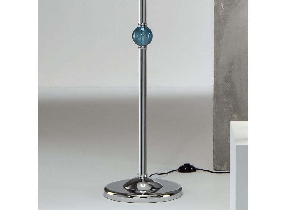 Klassisk håndlavet italiensk gulvlampe af glas og metal med lampeskærm - Oliver Viadurini