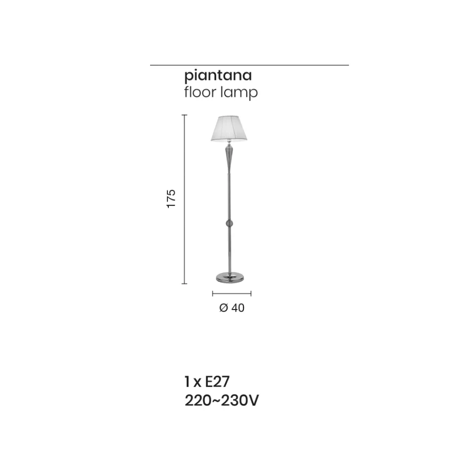 Klassisk gulvlampe i håndlavet Rigaton-glas og guldmetal - Fievole Viadurini