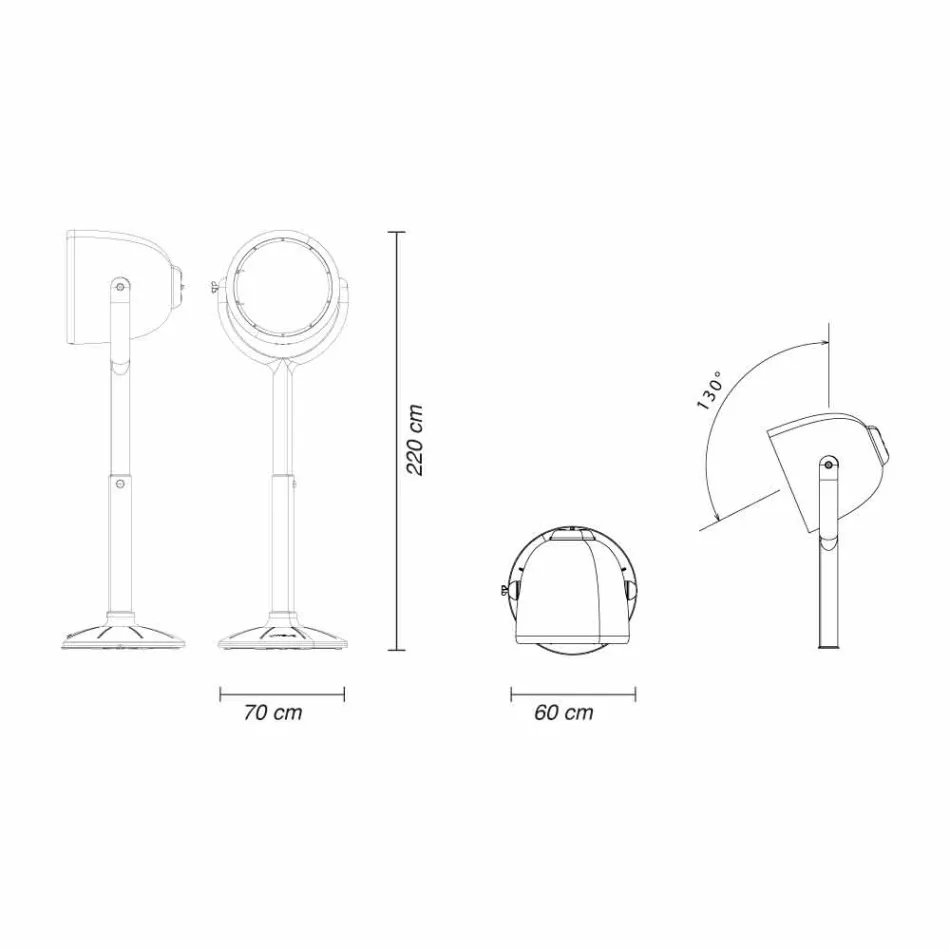 Poleasy Design udendørs gulvlampe, 2 farver - Hollywood af Myyour Viadurini