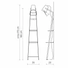 Stue gulvlampe i hvid eller mat sort metal med hylder - Butler Viadurini