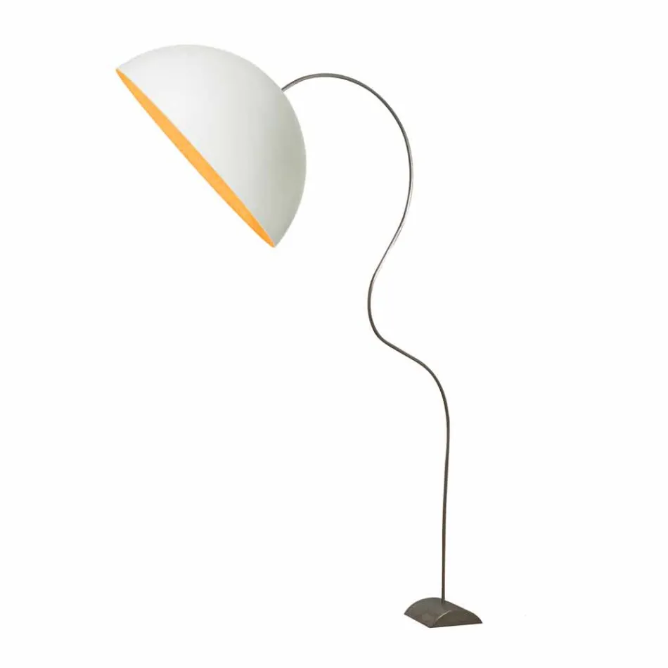 Moderne H210cm gulvlampe In-es.artdesign Half Moon farvet nebulit Viadurini