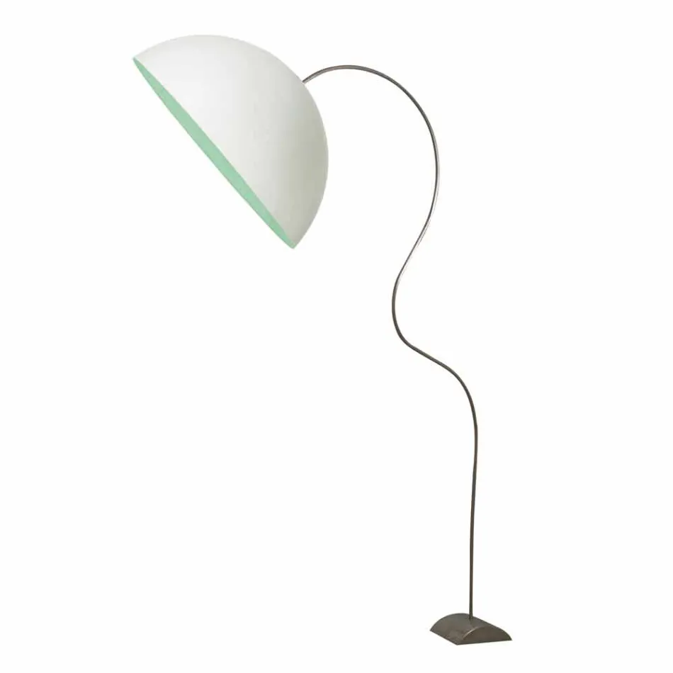Moderne H210cm gulvlampe In-es.artdesign Half Moon farvet nebulit Viadurini