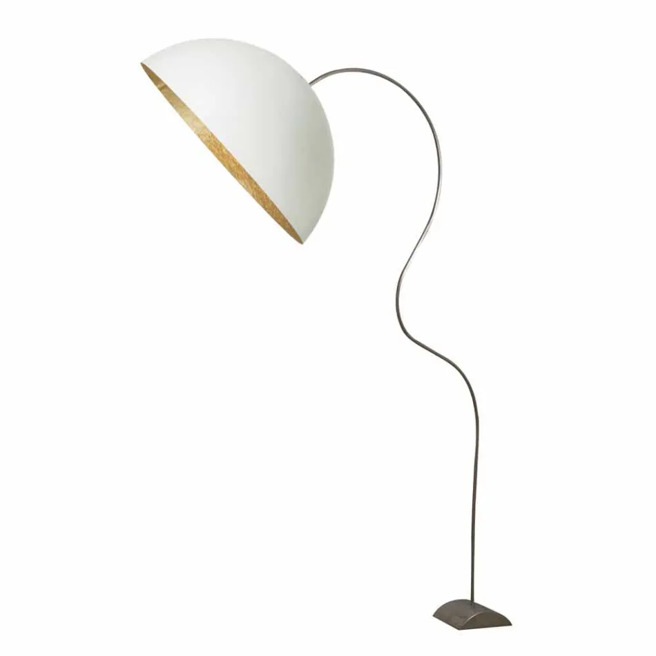 Moderne H210cm gulvlampe In-es.artdesign Half Moon farvet nebulit Viadurini