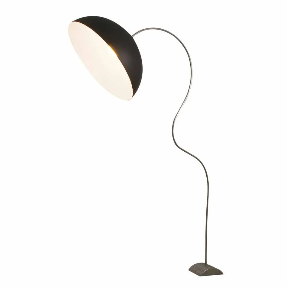 Moderne H210cm gulvlampe In-es.artdesign Half Moon farvet nebulit Viadurini