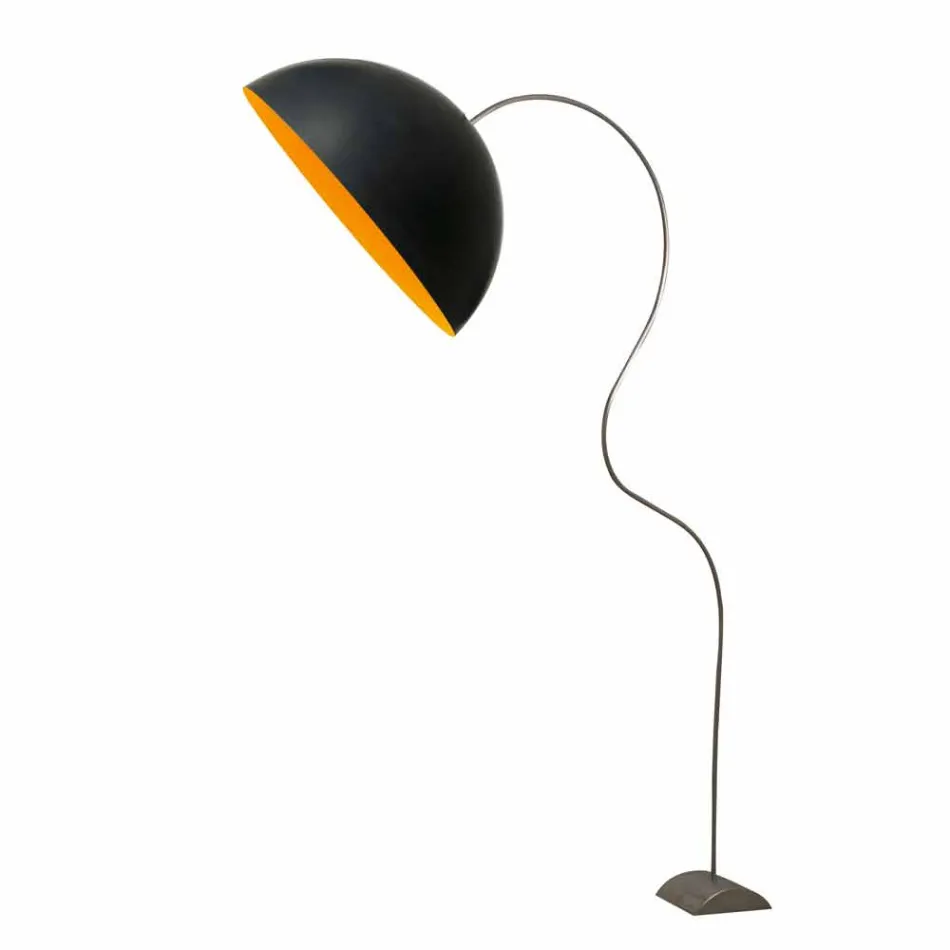 Moderne H210cm gulvlampe In-es.artdesign Half Moon farvet nebulit Viadurini