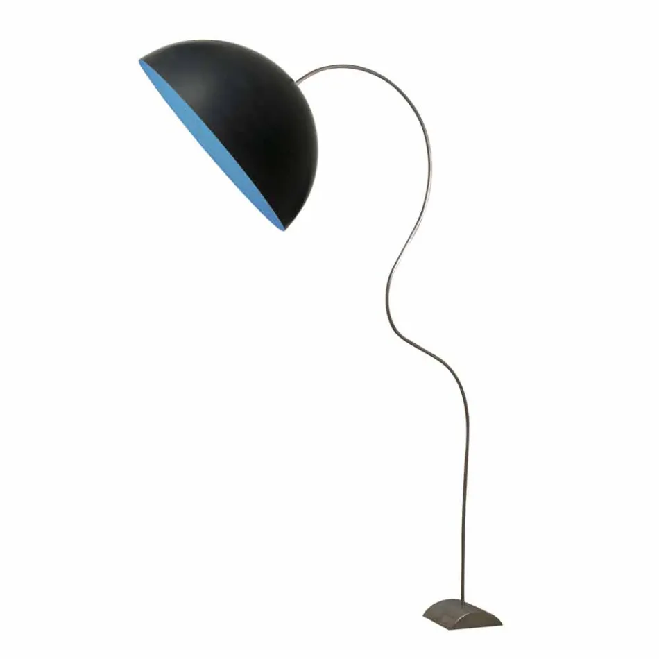 Moderne H210cm gulvlampe In-es.artdesign Half Moon farvet nebulit Viadurini