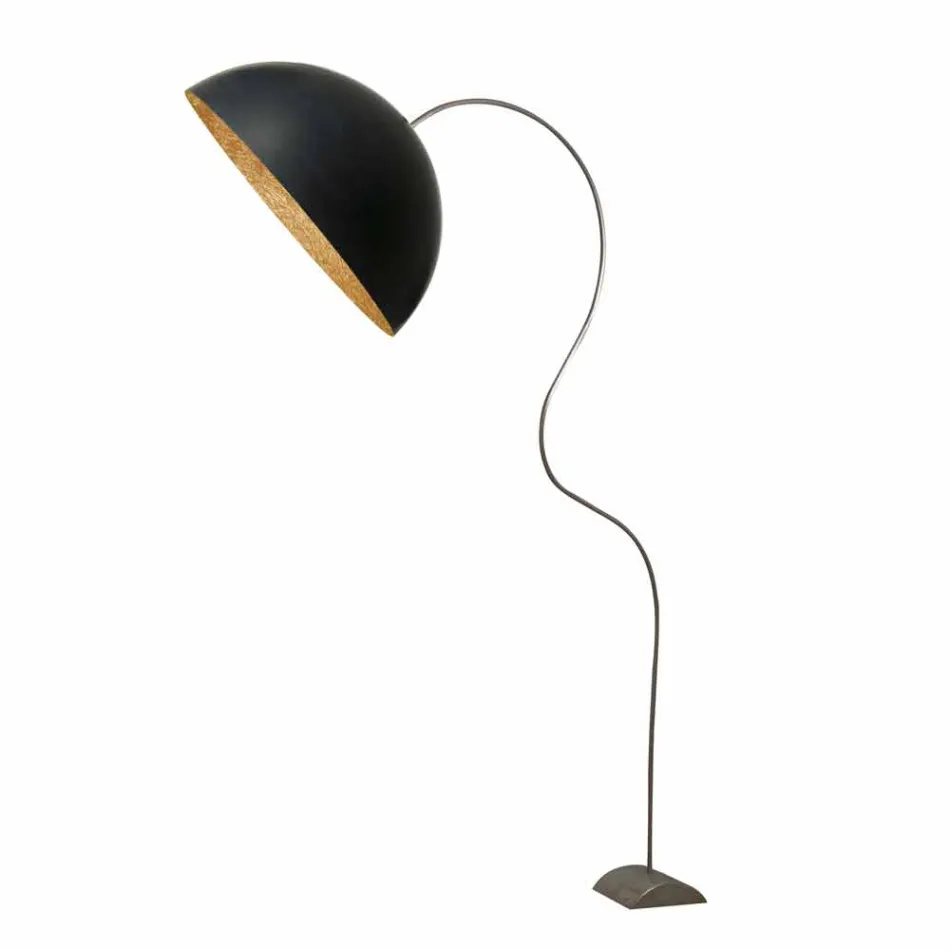 Moderne H210cm gulvlampe In-es.artdesign Half Moon farvet nebulit Viadurini