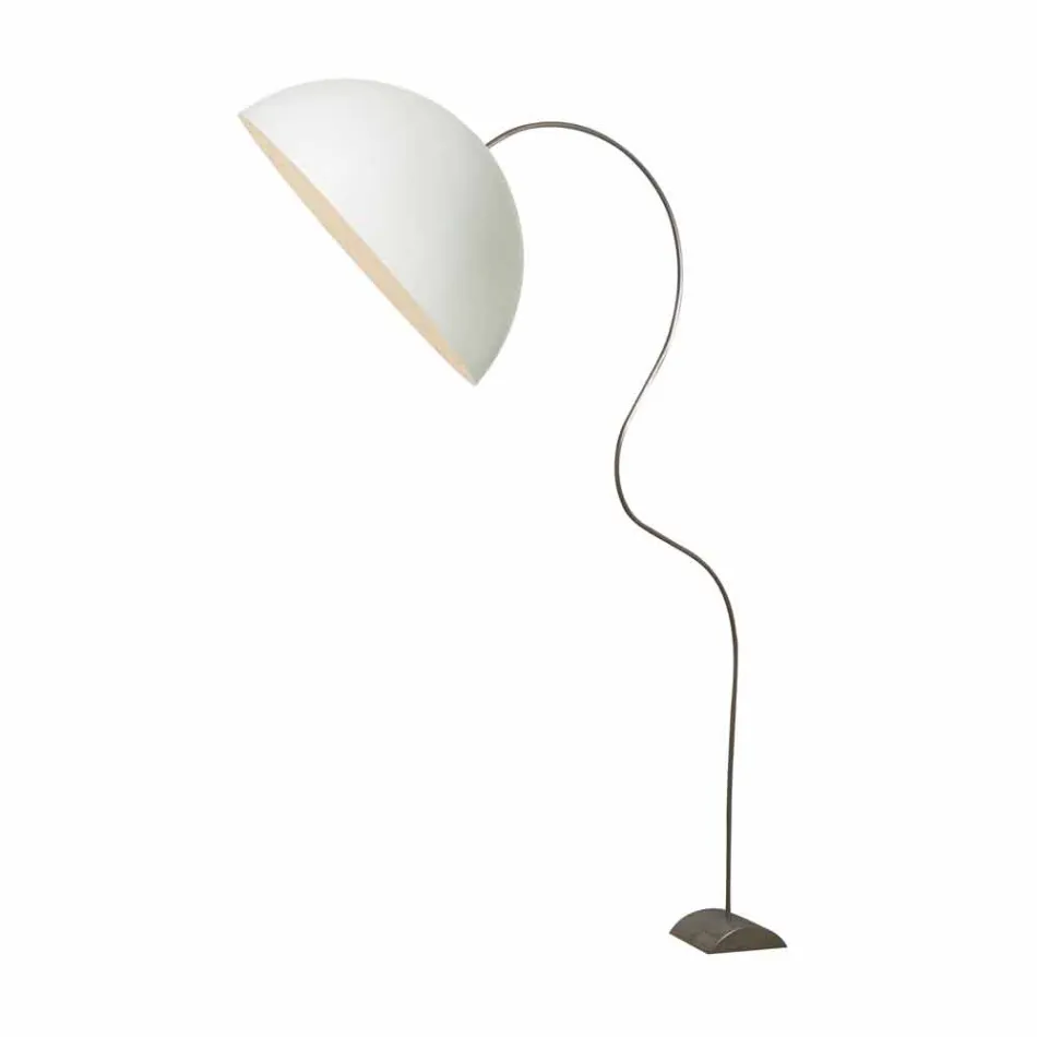 Moderne H210cm gulvlampe In-es.artdesign Half Moon farvet nebulit Viadurini