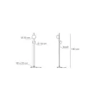 Alma gulvlampe i aluminium og hvid mundblæst glaslampe Viadurini