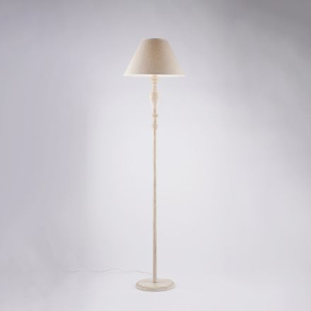 Gulvlampe og lampeskærm i træ og jern, fremstillet i Italien til indretning - Toscana Viadurini