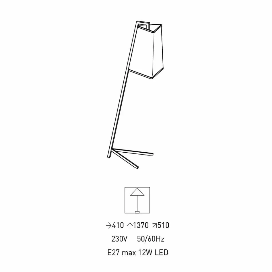 Metal gulvlampe med moderne hvid bomuldsskærm Lavet i Italien - Barton Viadurini