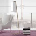 Metal gulvlampe med moderne hvid bomuldsskærm Lavet i Italien - Barton Viadurini
